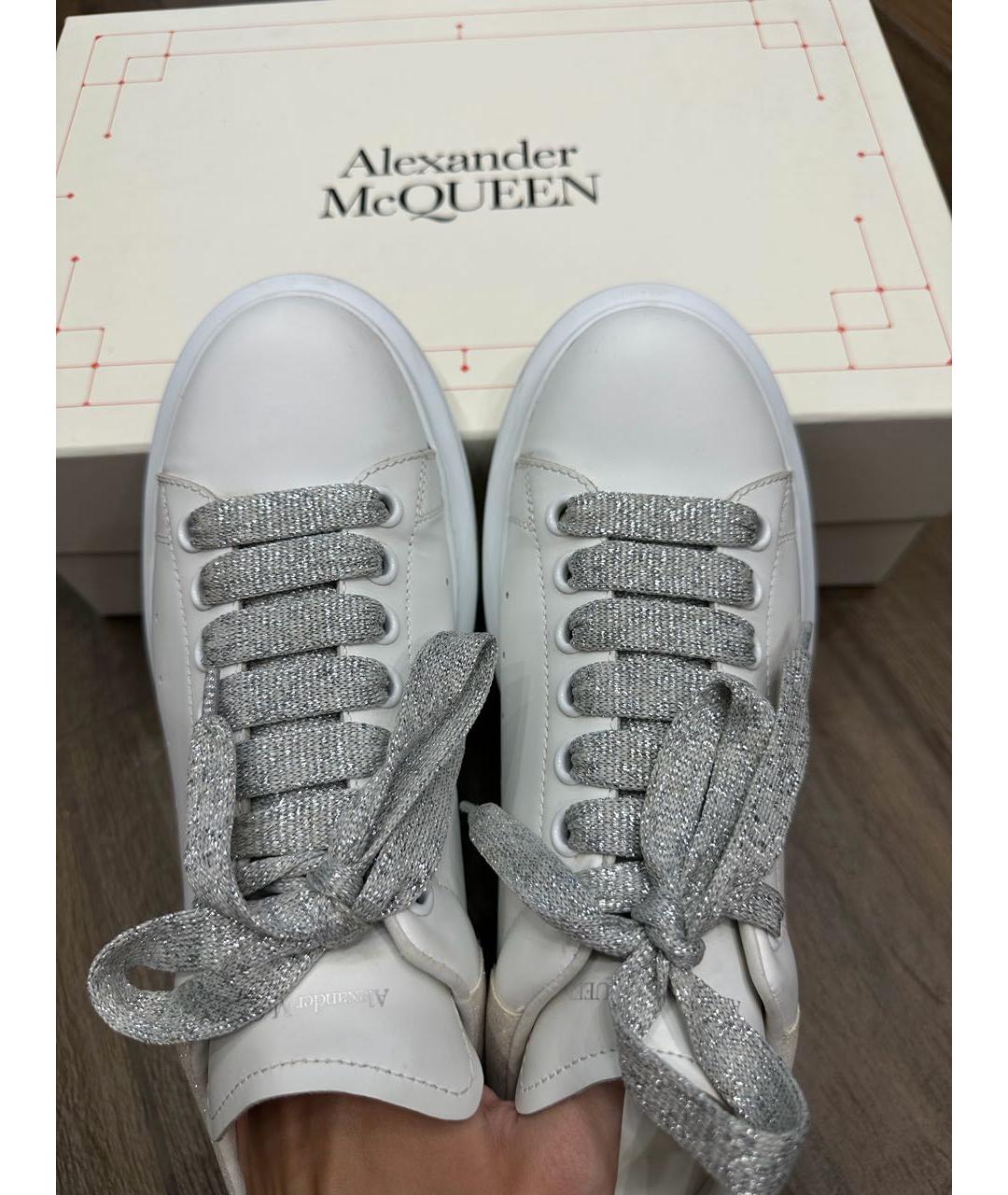 ALEXANDER MCQUEEN Белые кожаные кеды, фото 2