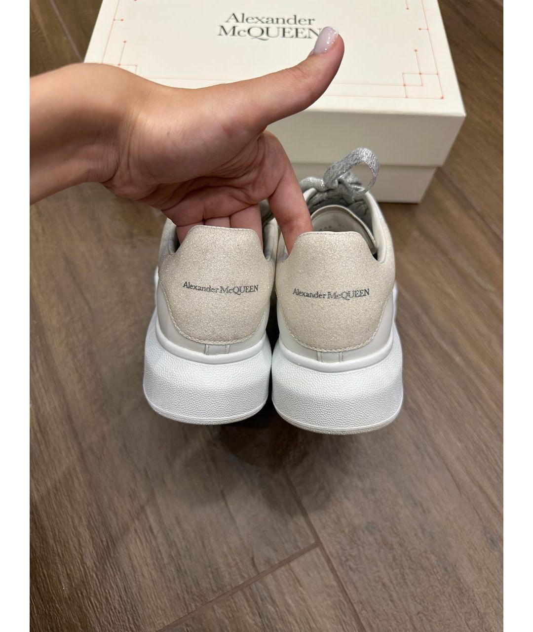 ALEXANDER MCQUEEN Белые кожаные кеды, фото 4