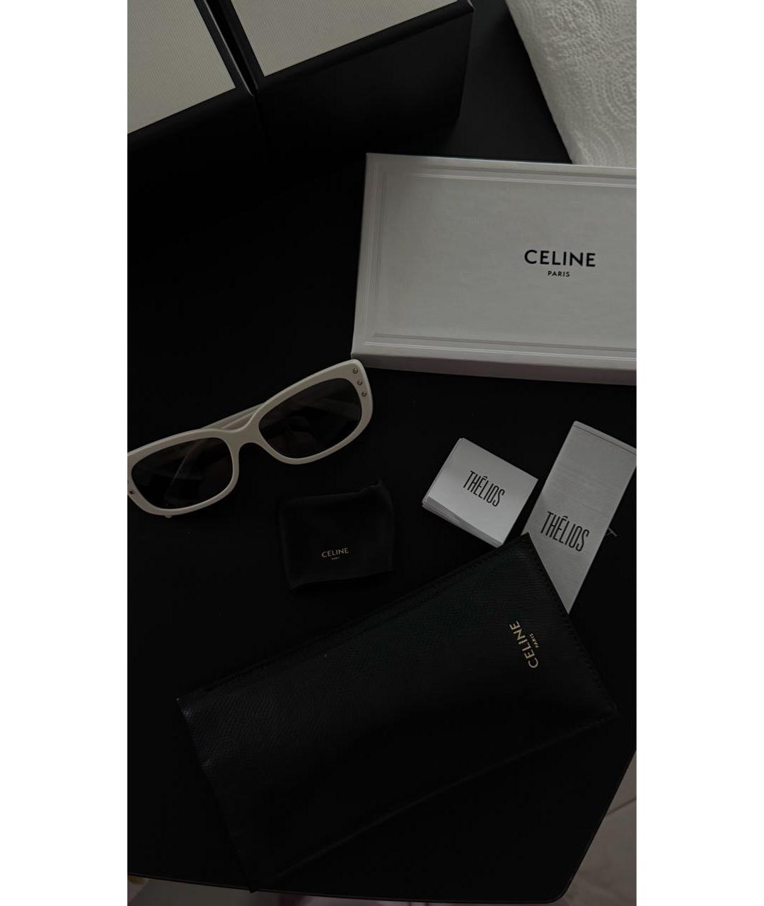 CELINE Белые пластиковые солнцезащитные очки, фото 5
