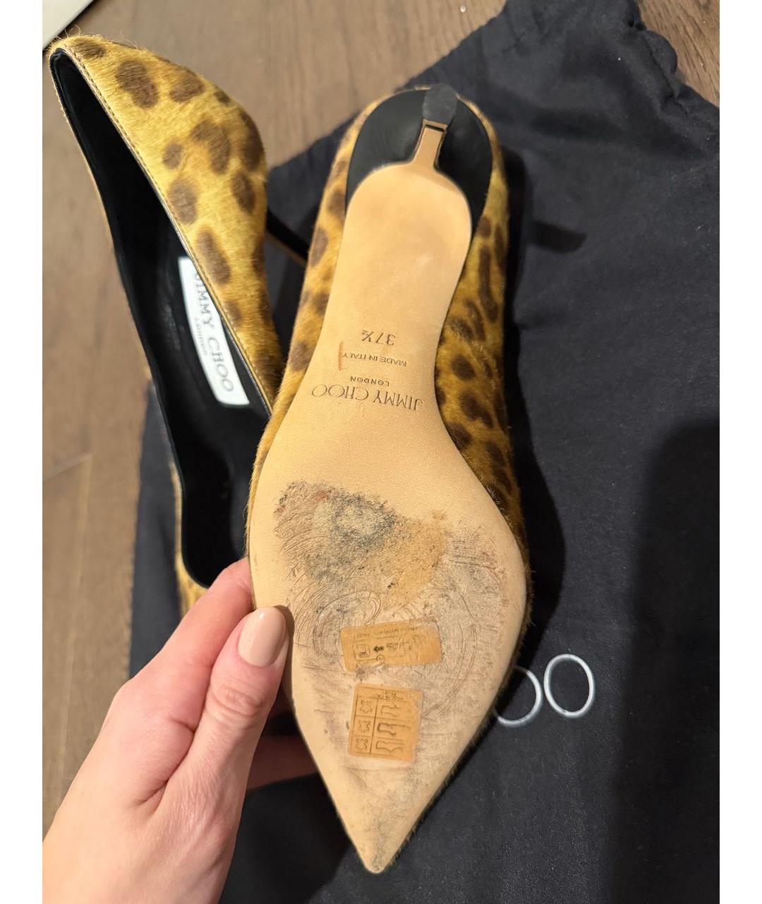 JIMMY CHOO Бежевые кожаные туфли, фото 7