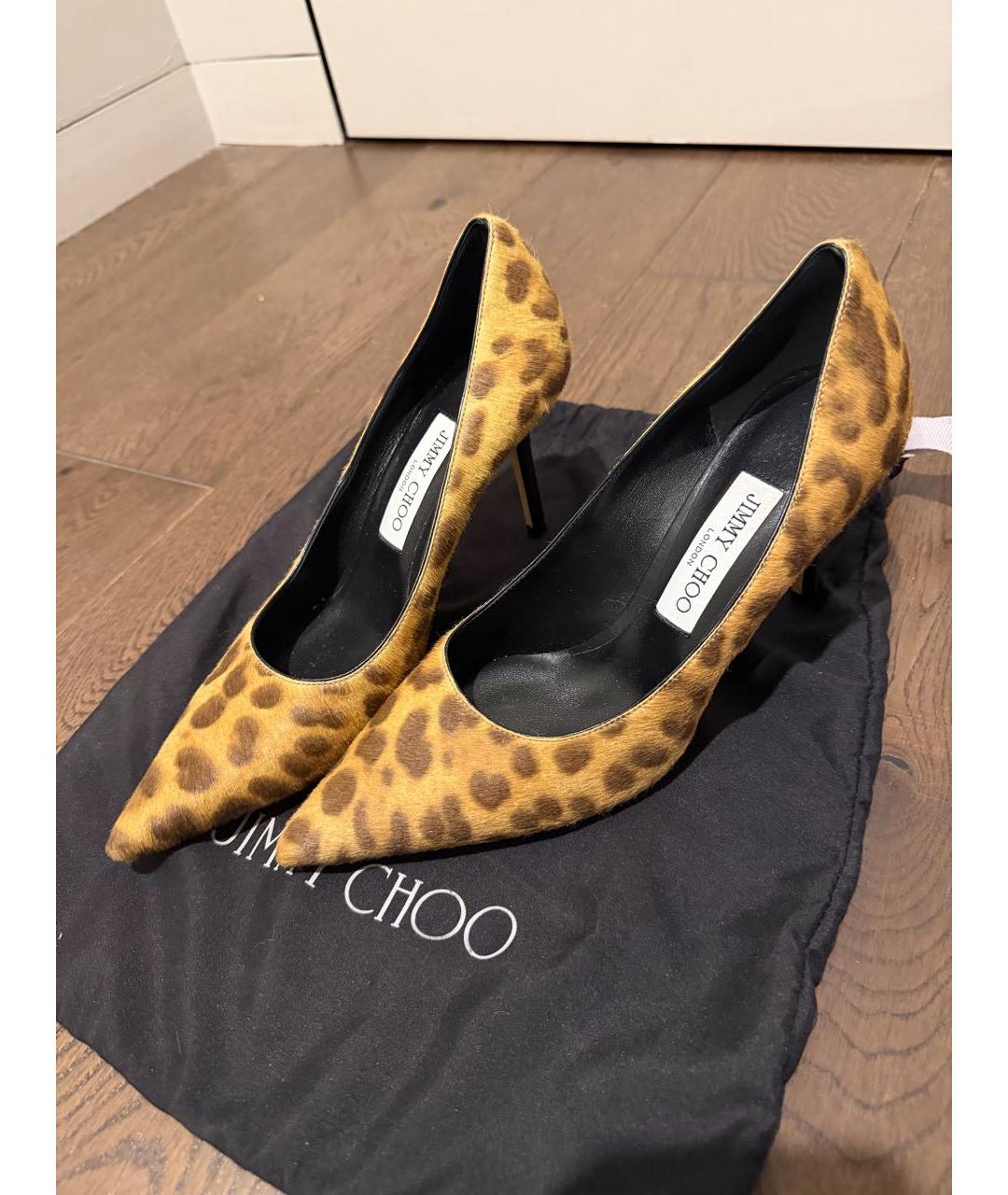 JIMMY CHOO Бежевые кожаные туфли, фото 5