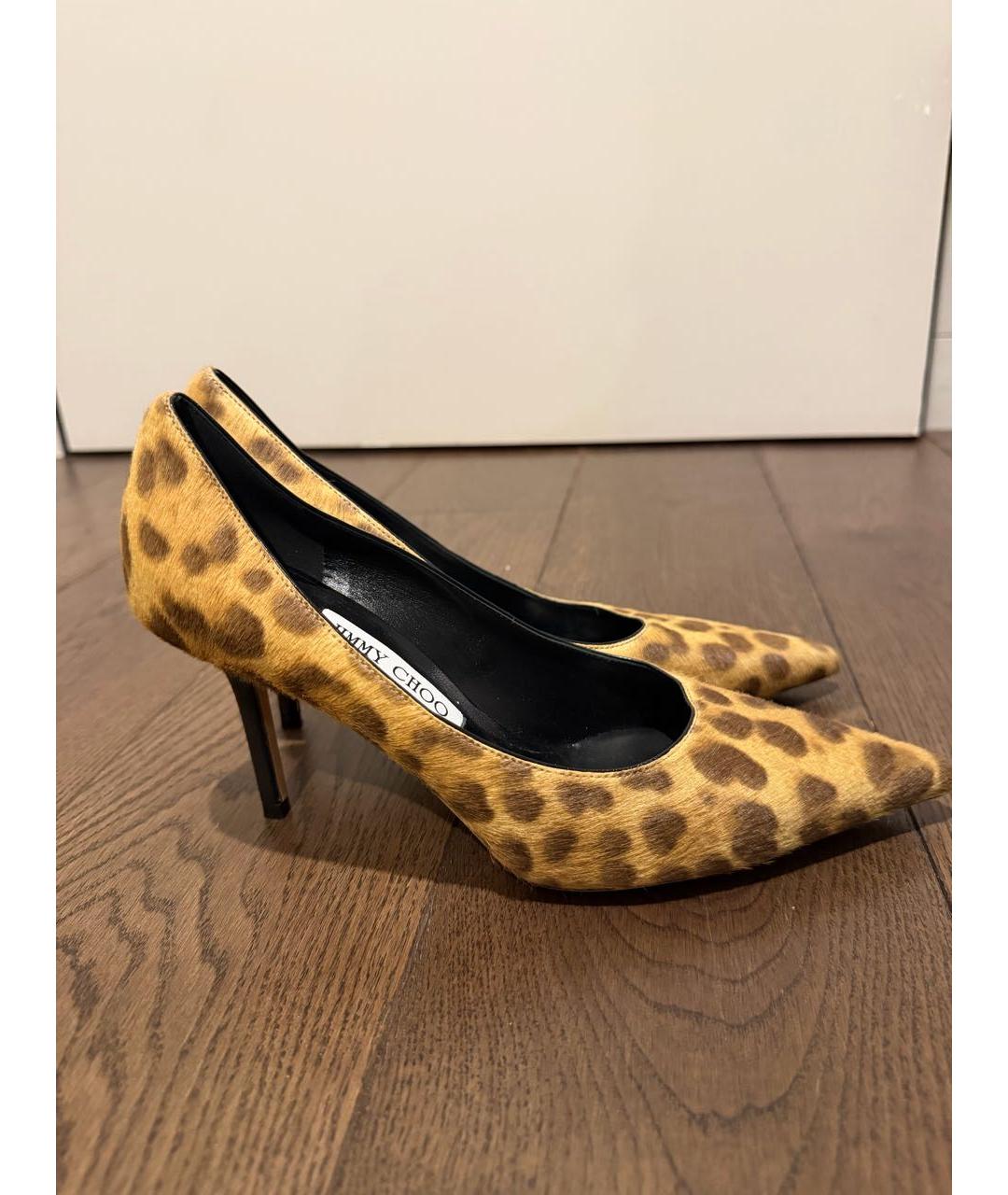 JIMMY CHOO Бежевые кожаные туфли, фото 9