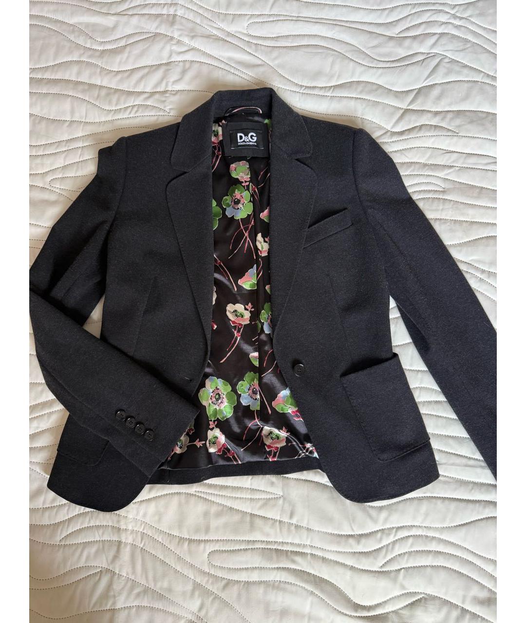 DOLCE&GABBANA Антрацитовый вискозный жакет/пиджак, фото 5
