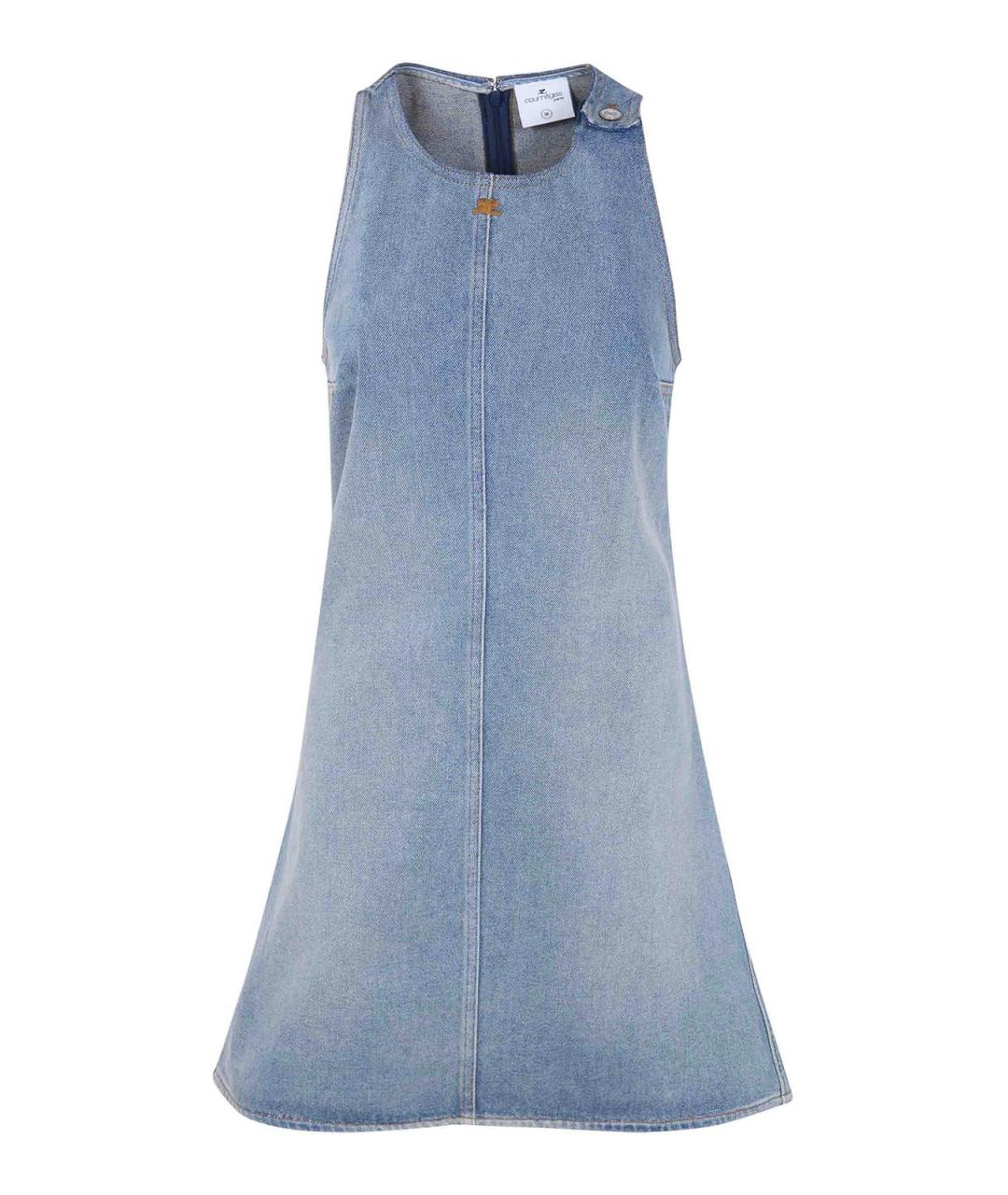 COURREGES Голубое хлопковое повседневное платье, фото 1