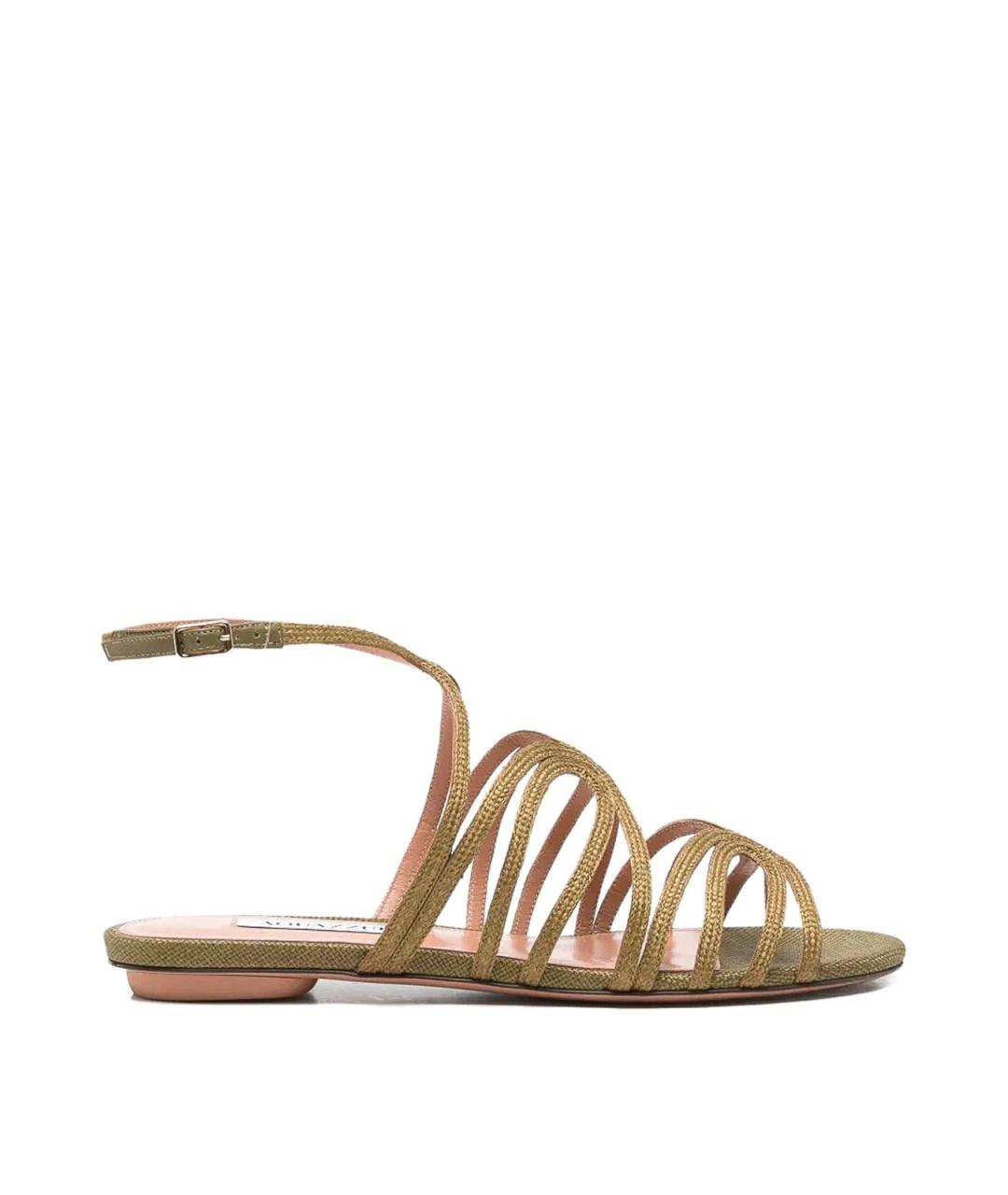 AQUAZZURA Зеленые кожаные сандалии, фото 1
