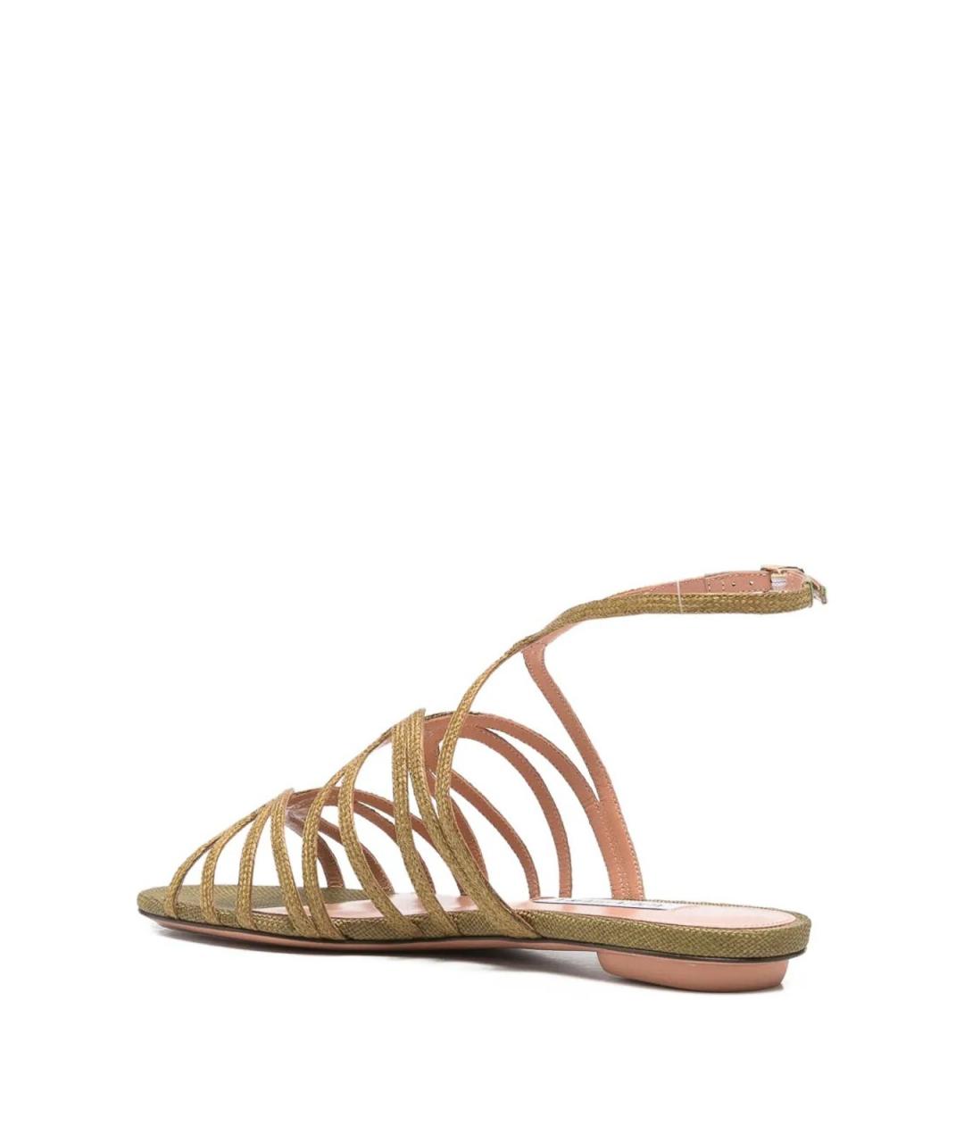 AQUAZZURA Зеленые кожаные сандалии, фото 4