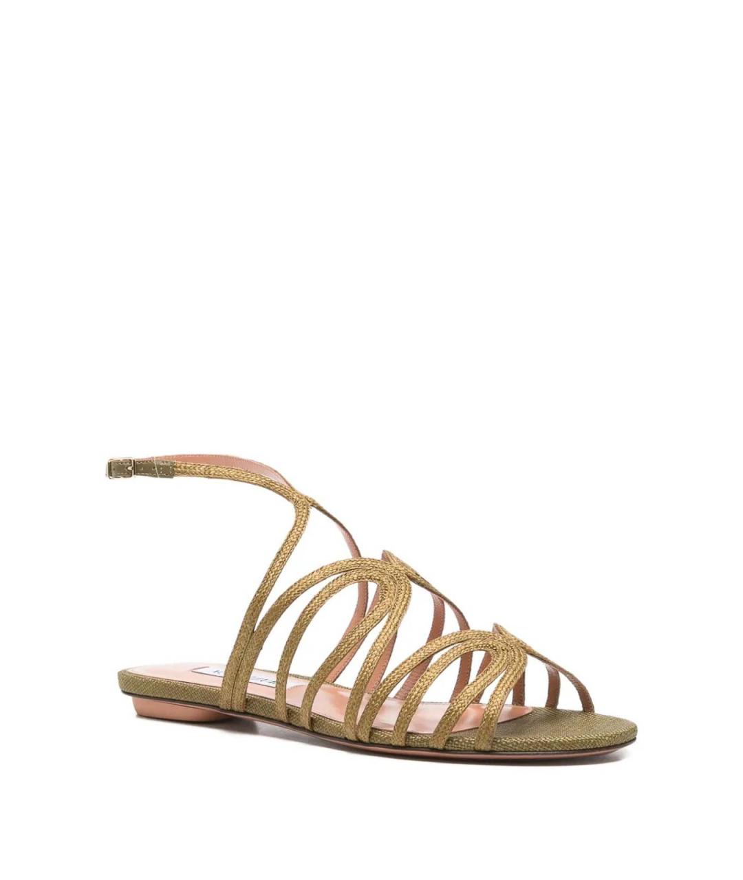 AQUAZZURA Зеленые кожаные сандалии, фото 2