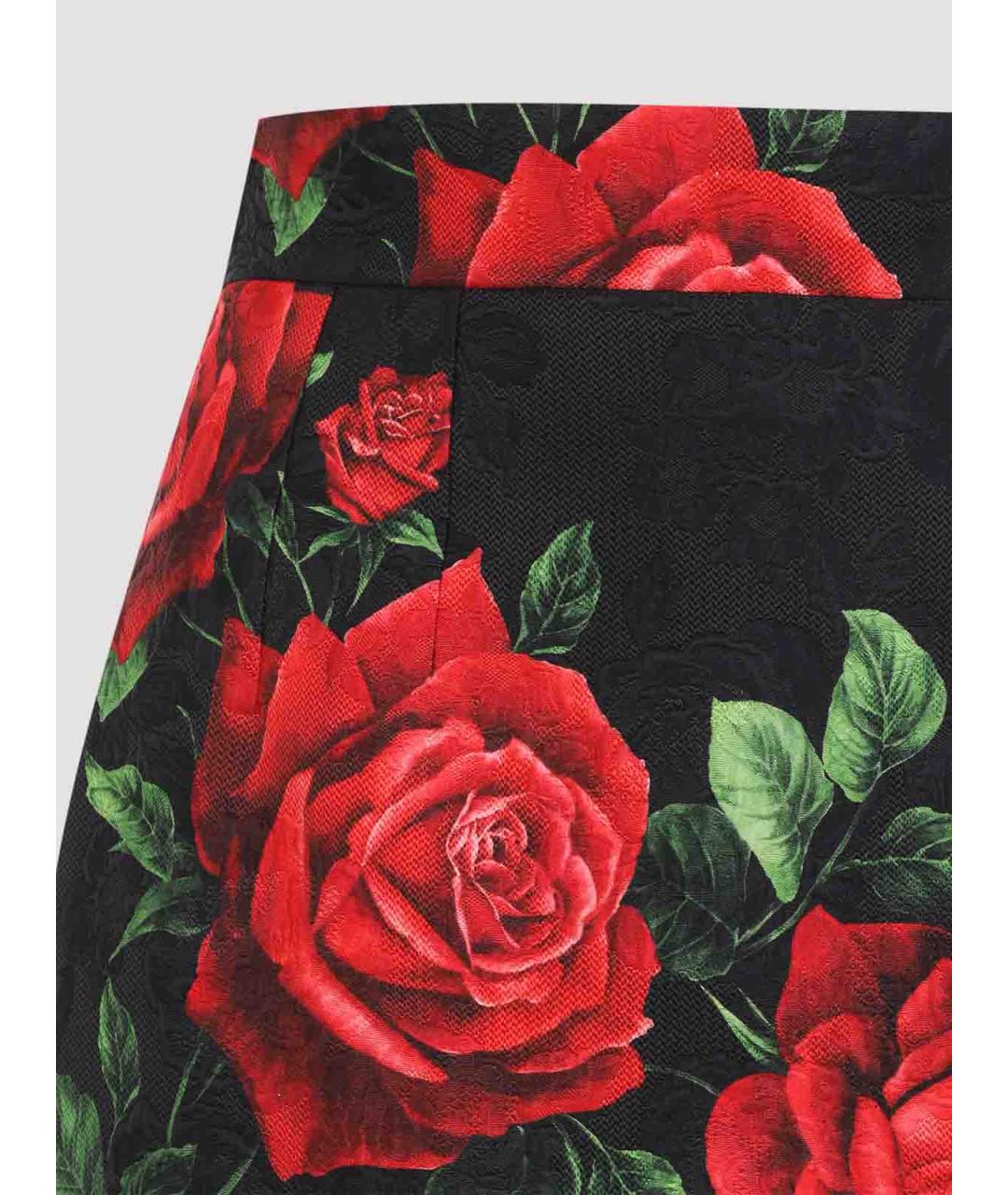 DOLCE&GABBANA Черная хлопковая юбка миди, фото 3