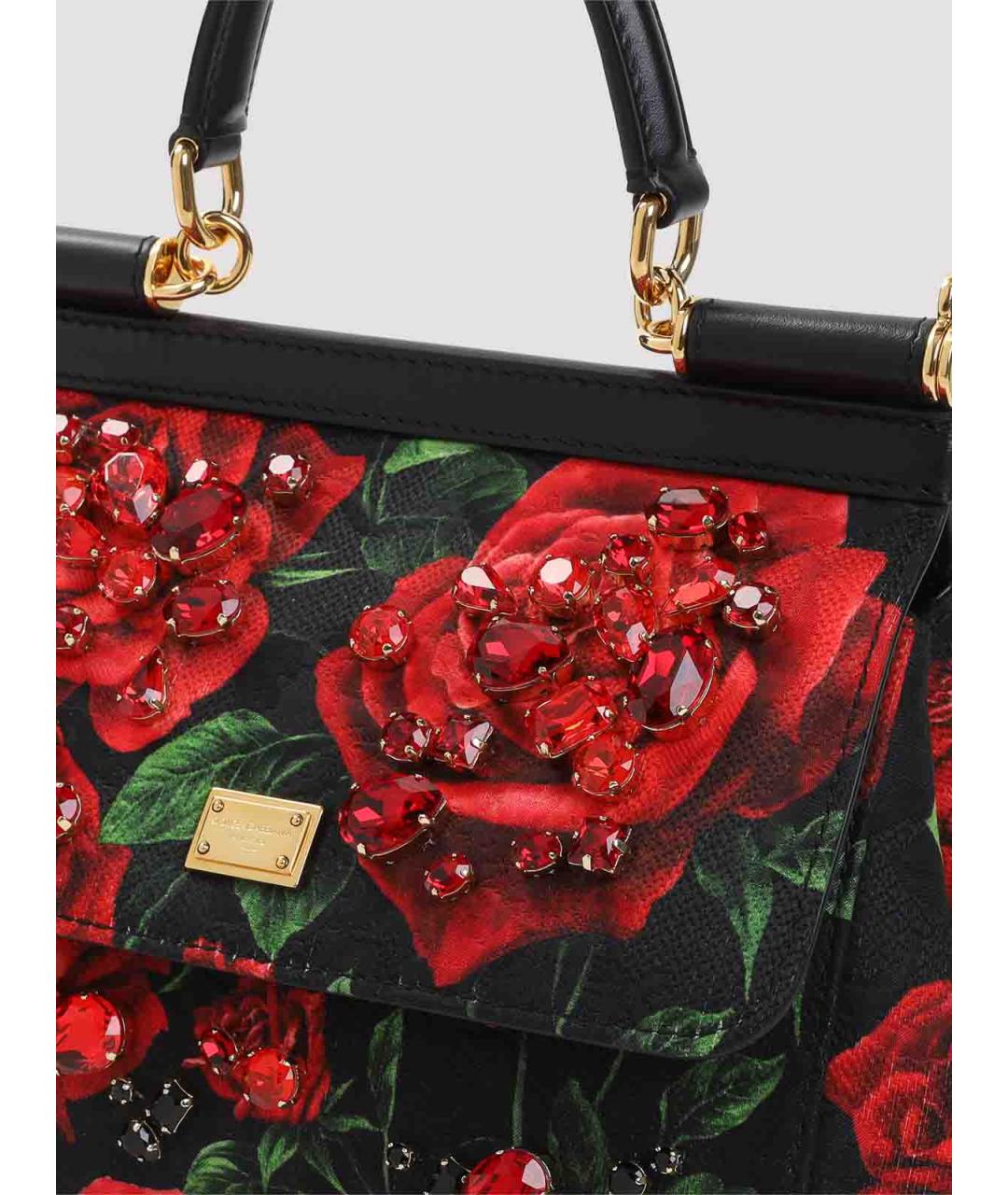 DOLCE&GABBANA Черная кожаная сумка с короткими ручками, фото 3