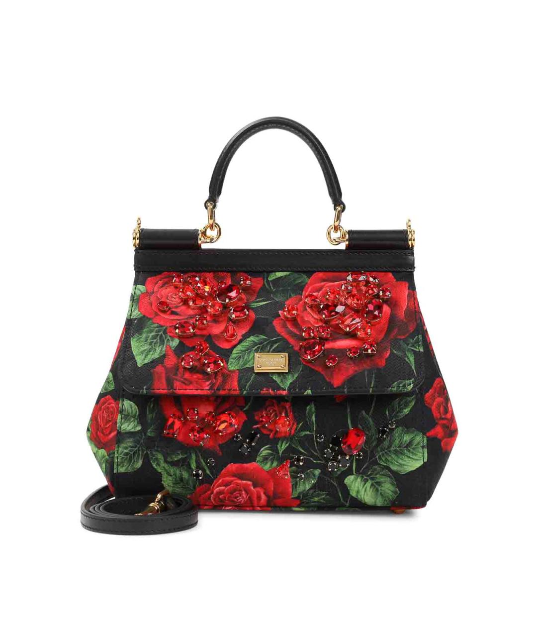 DOLCE&GABBANA Черная кожаная сумка с короткими ручками, фото 1