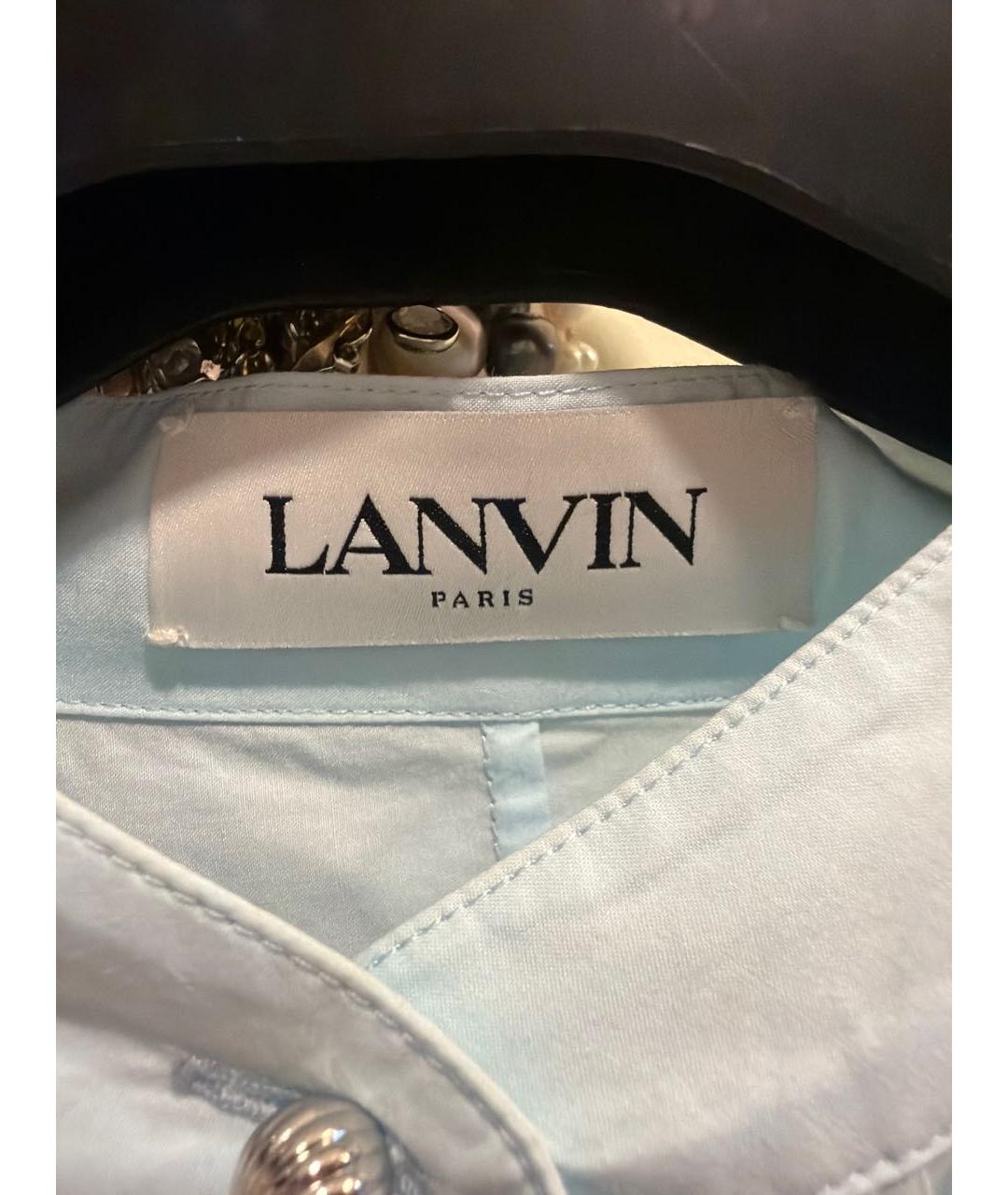 LANVIN Бирюзовая хлопковая блузы, фото 3