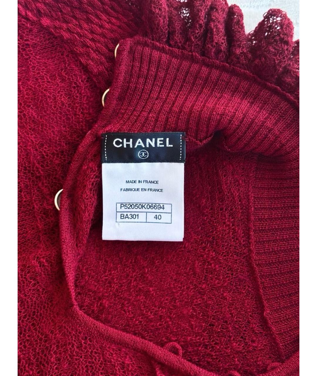 CHANEL Красный шерстяной джемпер / свитер, фото 3