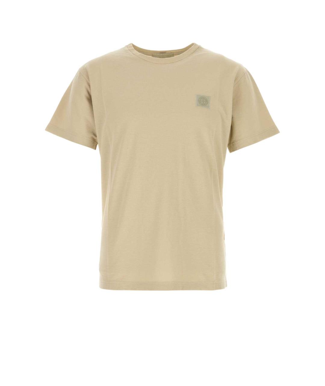 STONE ISLAND Бежевая хлопковая футболка, фото 1
