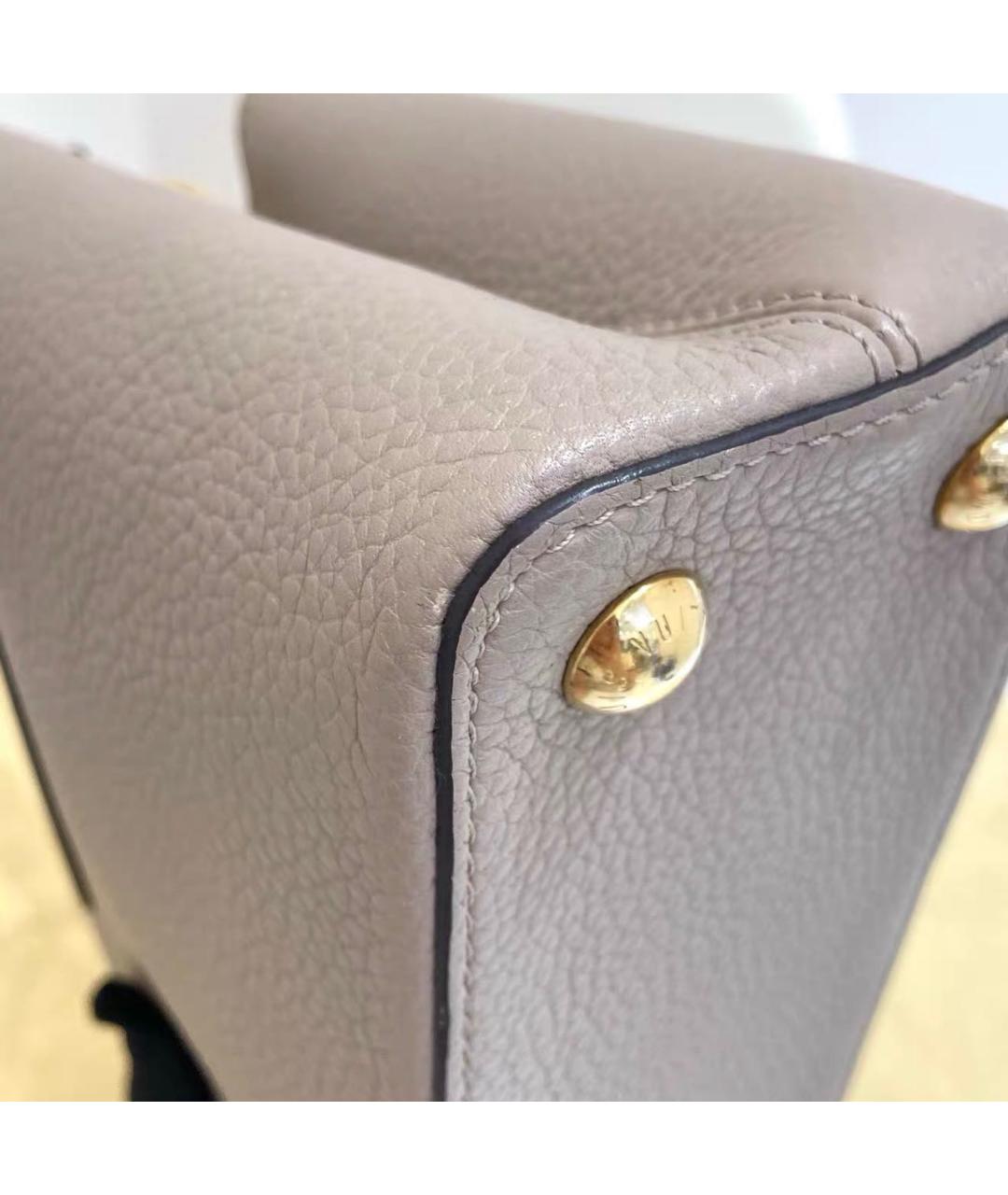 LOUIS VUITTON Бежевая кожаная сумка через плечо, фото 7
