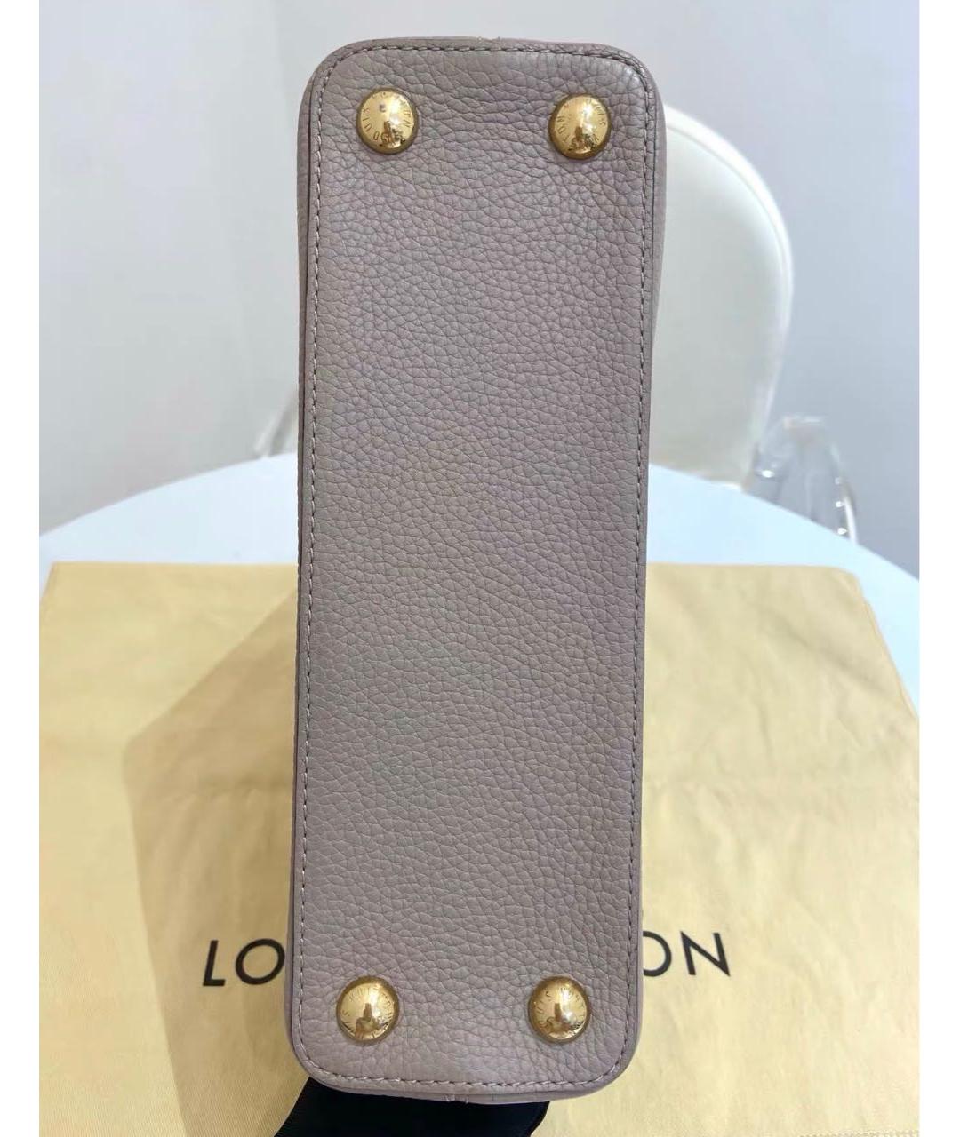 LOUIS VUITTON Бежевая кожаная сумка через плечо, фото 5
