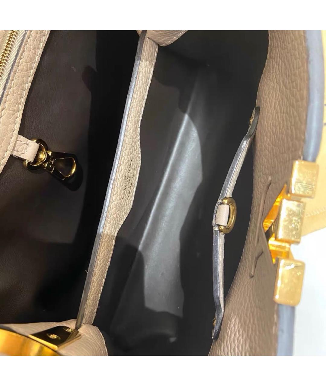 LOUIS VUITTON Бежевая кожаная сумка через плечо, фото 6