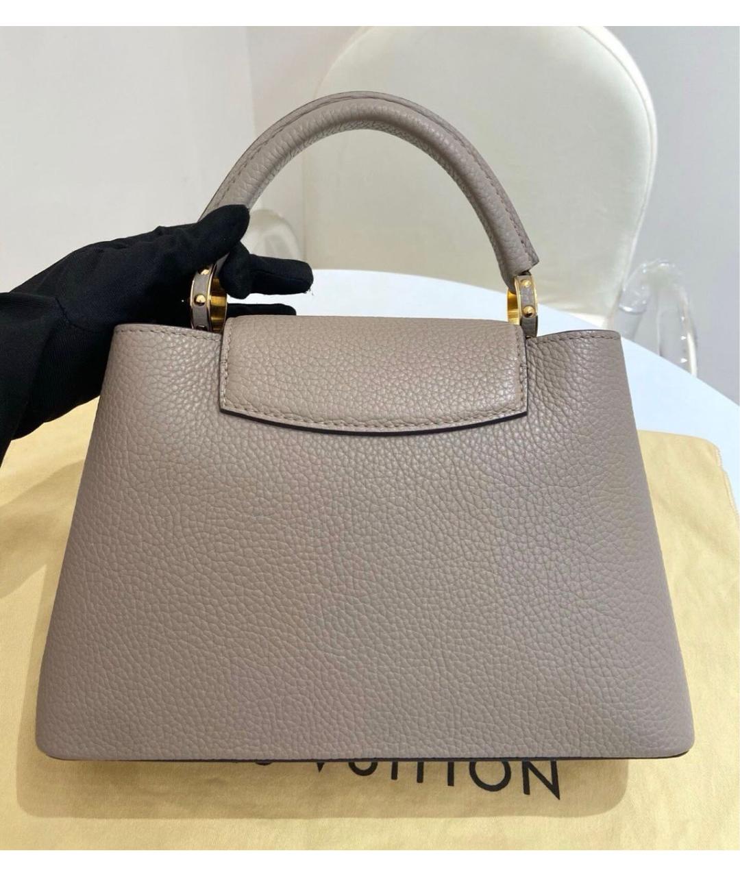 LOUIS VUITTON Бежевая кожаная сумка через плечо, фото 2