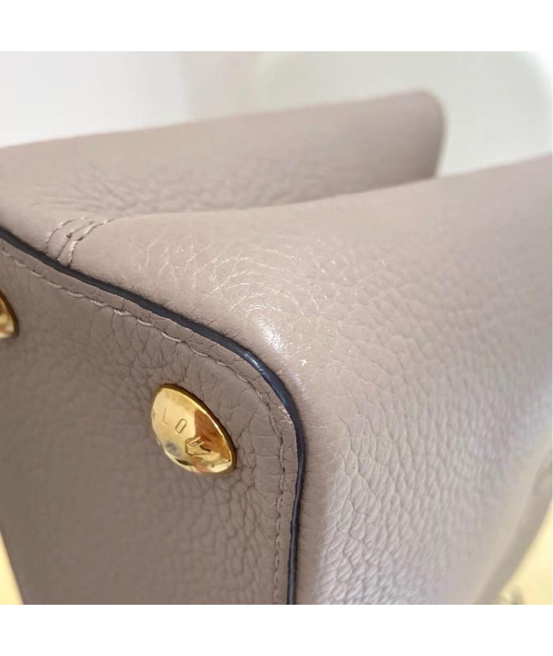 LOUIS VUITTON Бежевая кожаная сумка через плечо, фото 8