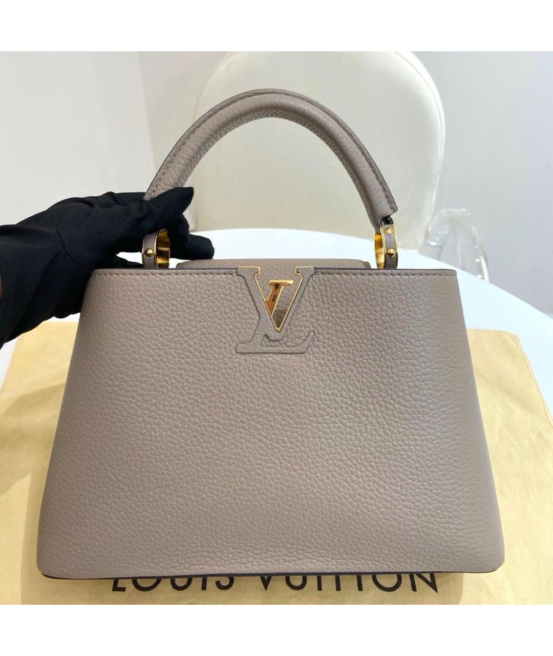 LOUIS VUITTON Бежевая кожаная сумка через плечо, фото 9