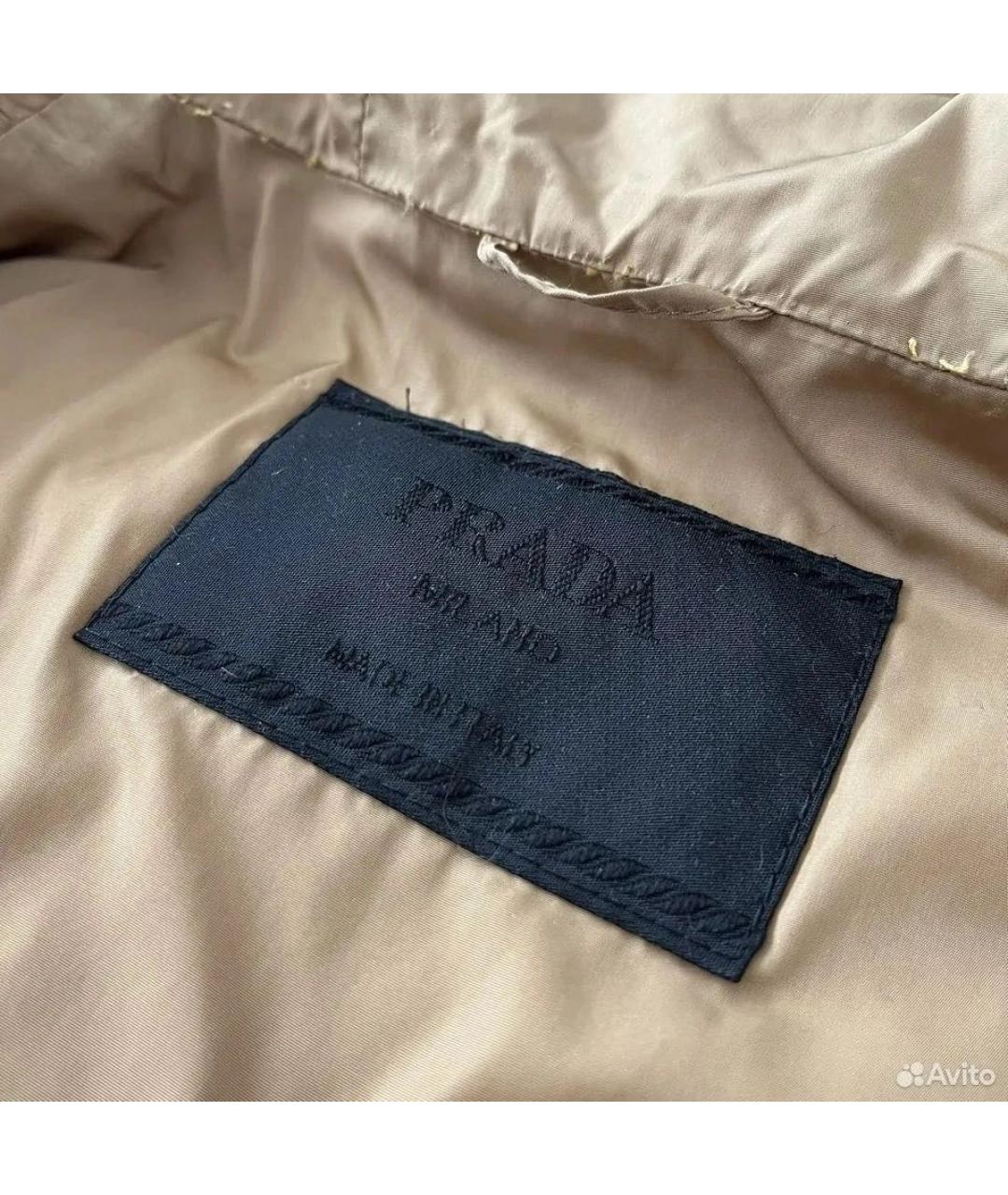 PRADA Бежевая нейлоновая куртка, фото 4