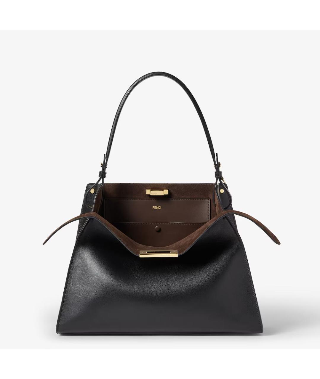 FENDI Черная кожаная сумка через плечо, фото 3