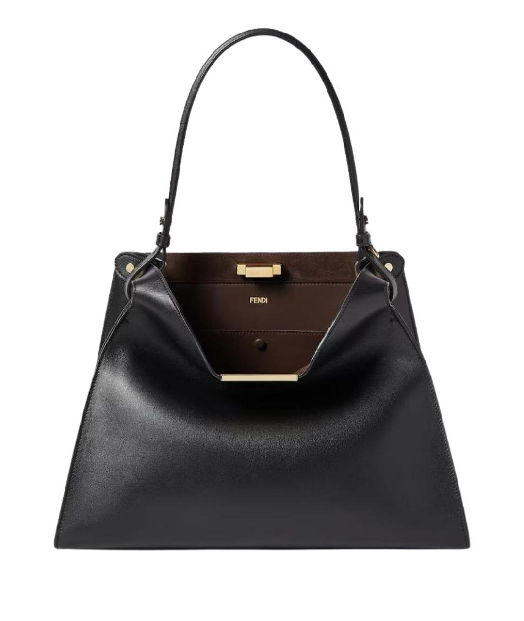FENDI Черная кожаная сумка через плечо, фото 1