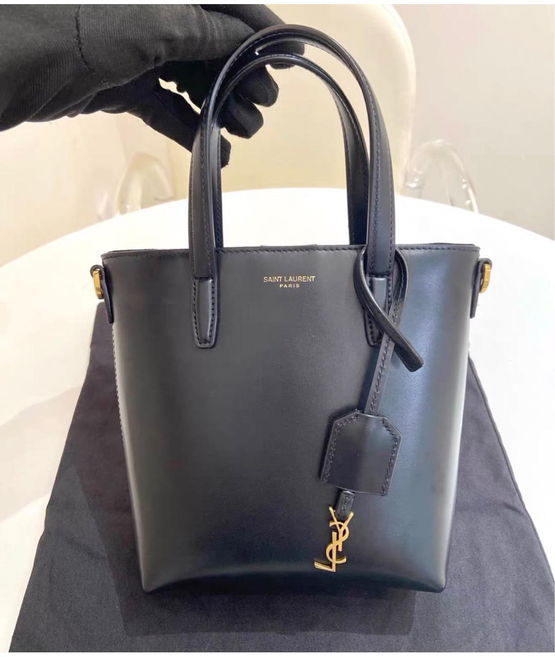SAINT LAURENT Черная кожаная сумка через плечо, фото 9