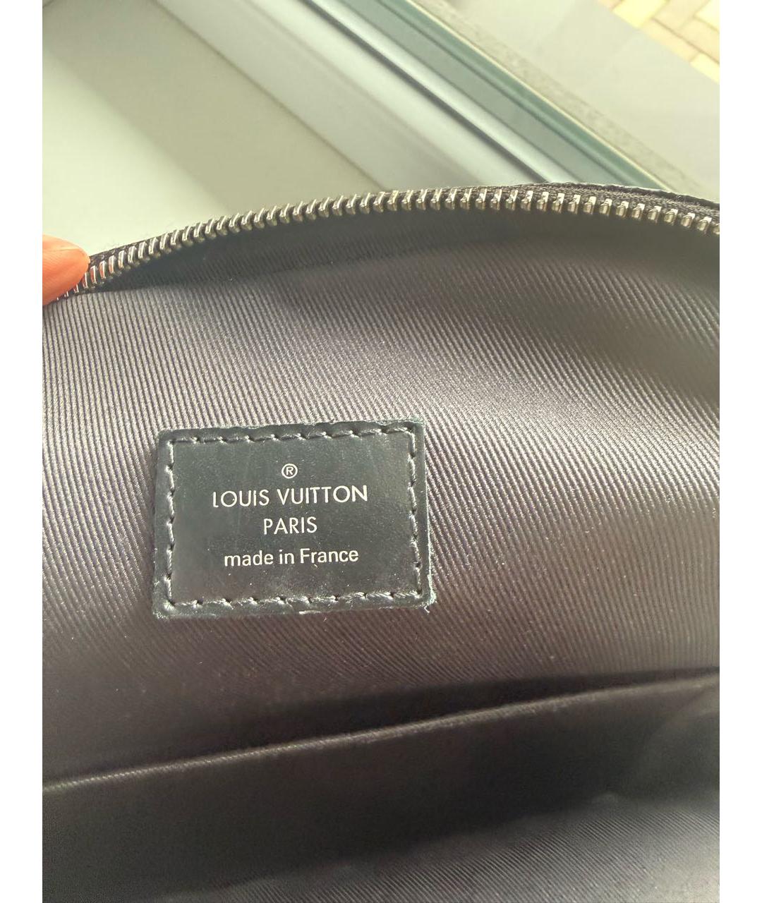 LOUIS VUITTON Черная сумка на плечо из канвы, фото 4