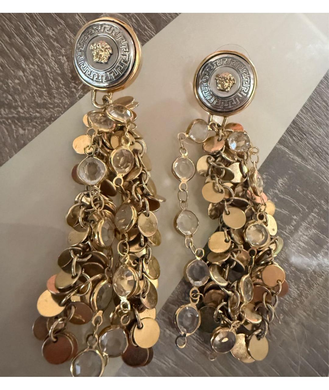 VERSACE Золотые латунные серьги, фото 5