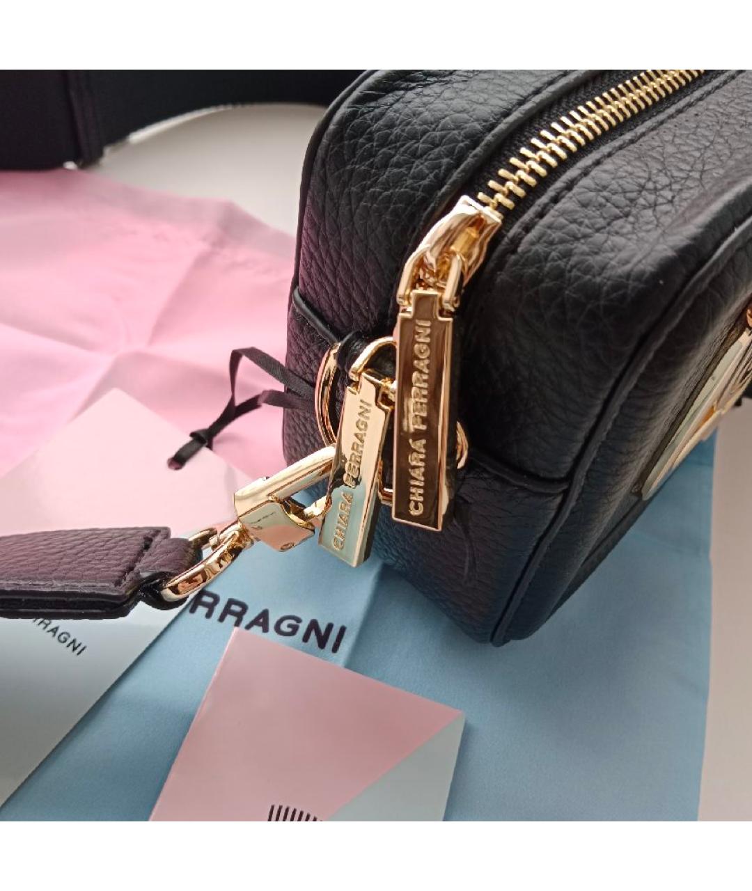 CHIARA FERRAGNI Черная сумка через плечо из искусственной кожи, фото 7