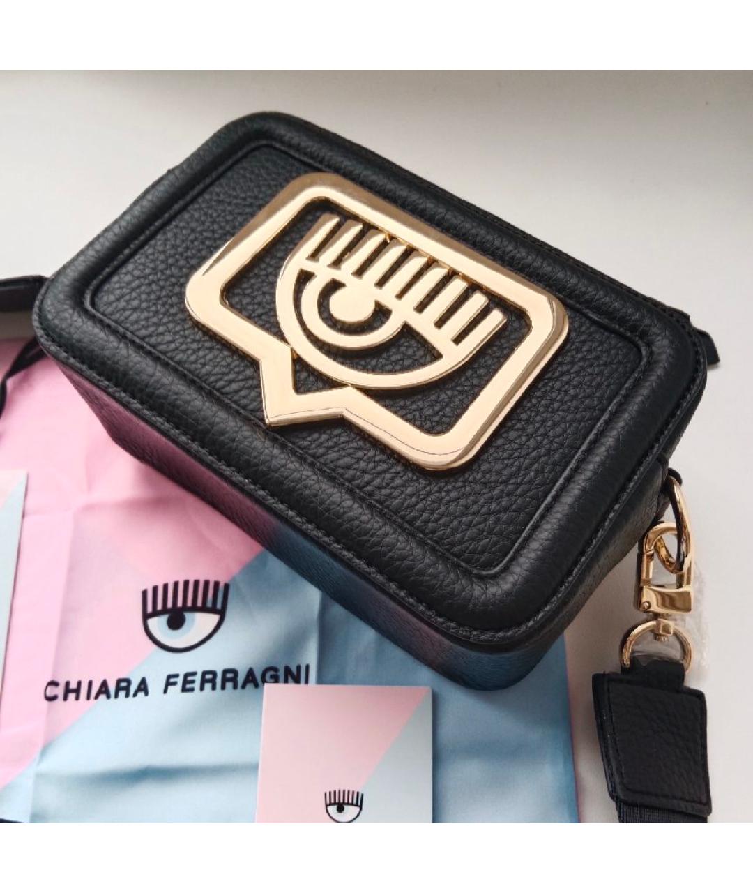 CHIARA FERRAGNI Черная сумка через плечо из искусственной кожи, фото 8