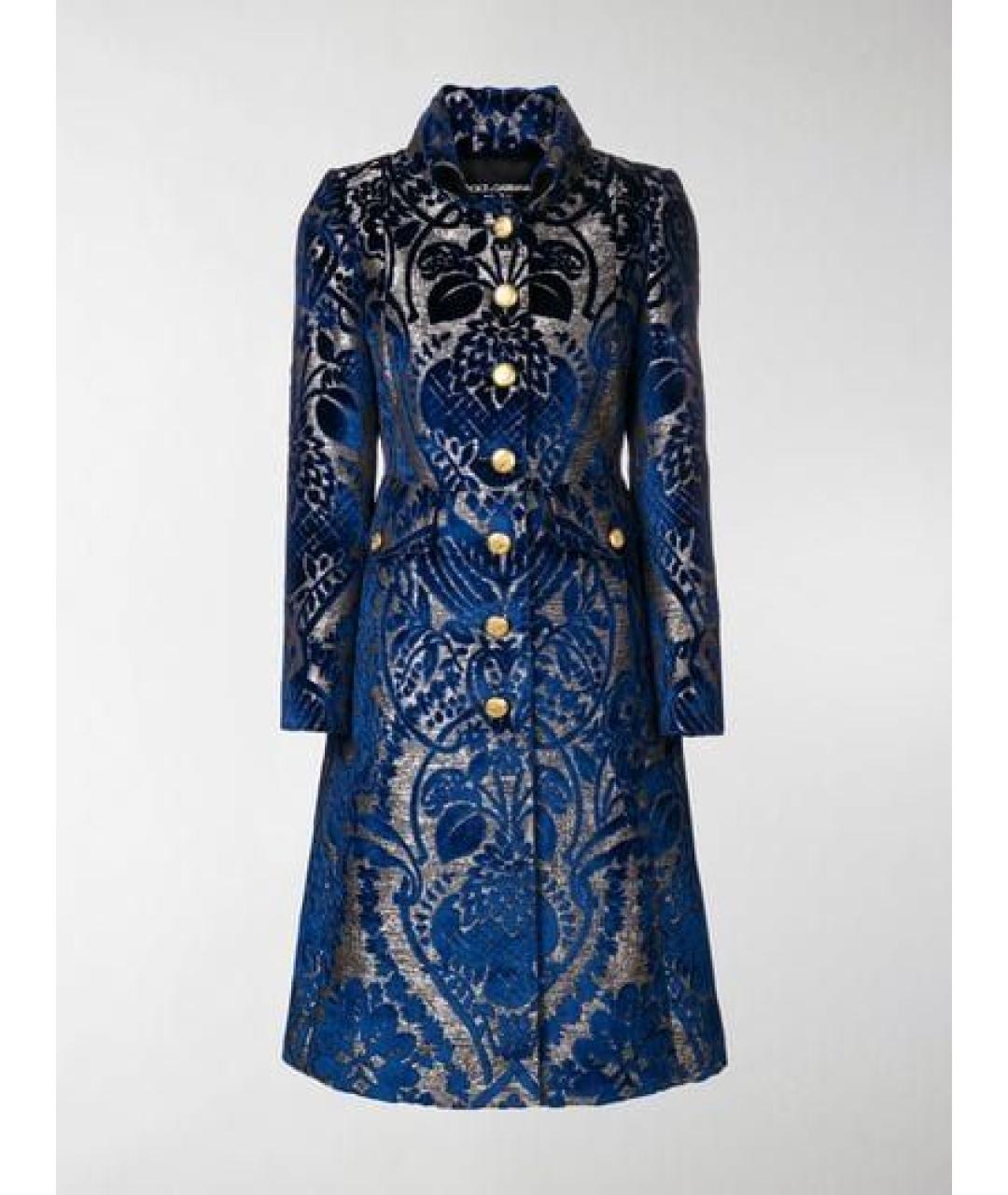 DOLCE&GABBANA Синее шелковое пальто, фото 9
