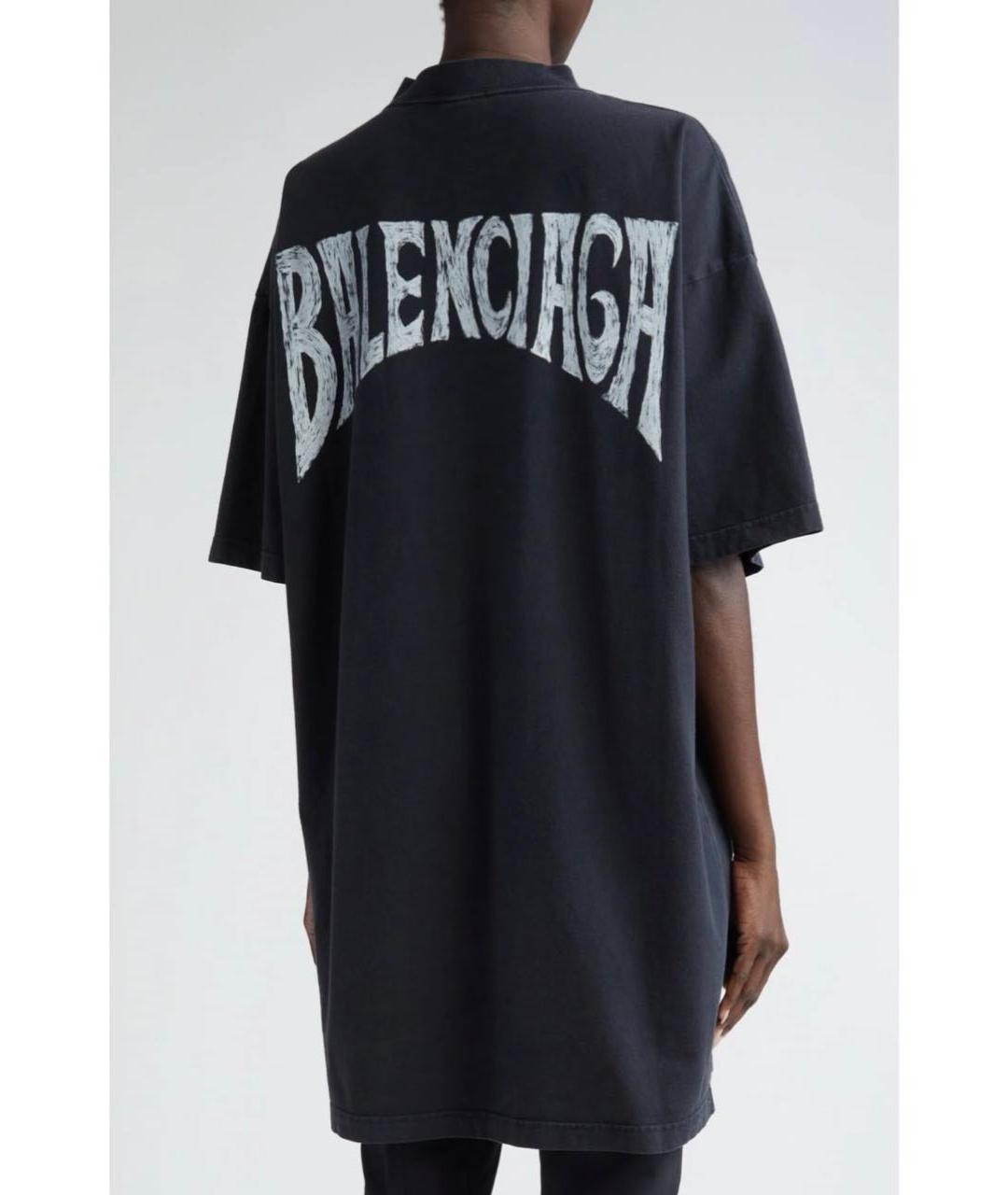 BALENCIAGA Антрацитовая хлопковая футболка, фото 5