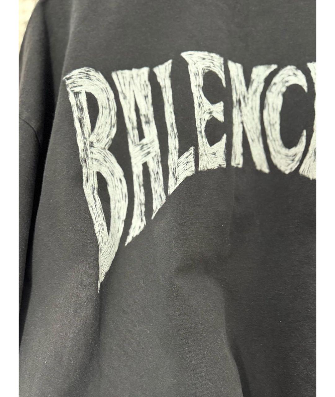 BALENCIAGA Антрацитовая хлопковая футболка, фото 4