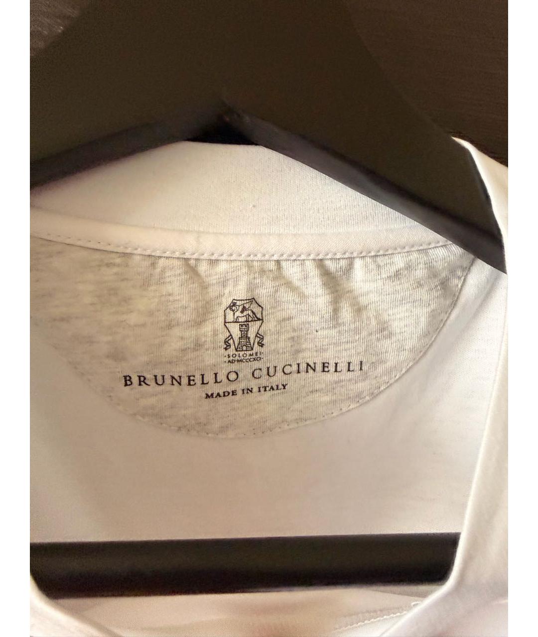 BRUNELLO CUCINELLI Белая хлопковая футболка, фото 3