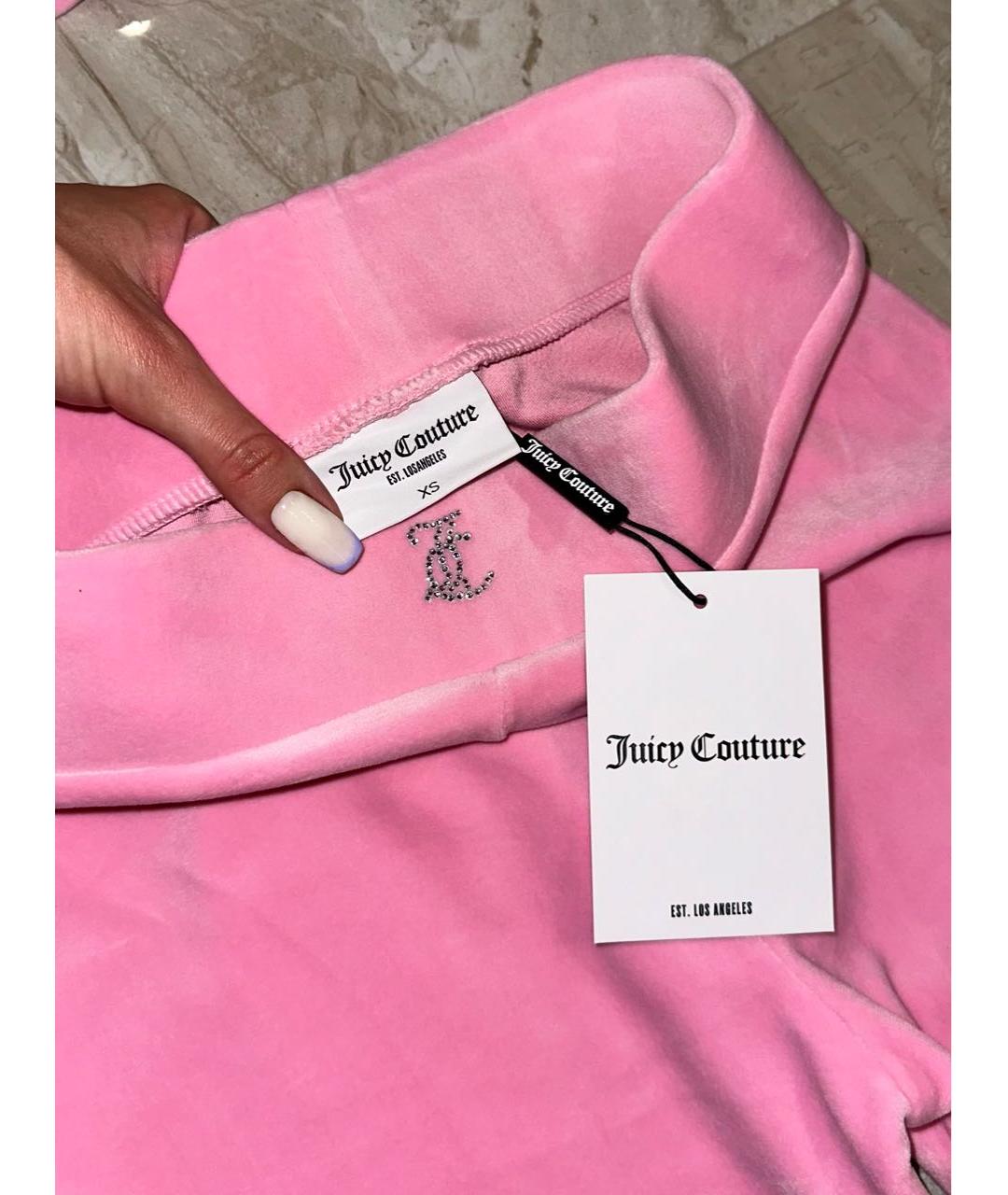 JUICY COUTURE Розовый велюровый спортивные костюмы, фото 7