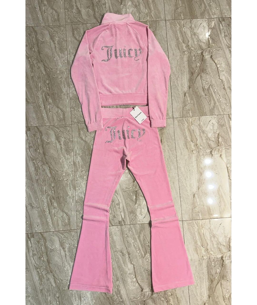 JUICY COUTURE Розовый велюровый спортивные костюмы, фото 3