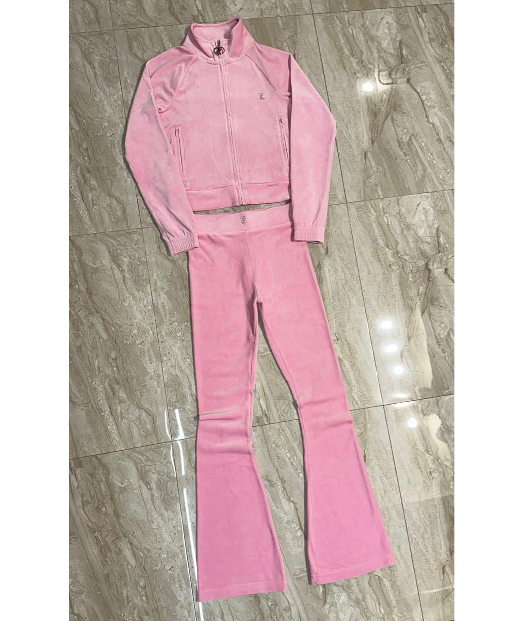 JUICY COUTURE Розовый велюровый спортивные костюмы, фото 2