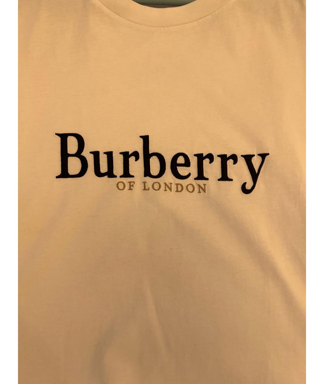 BURBERRY Белая хлопковая футболка, фото 4