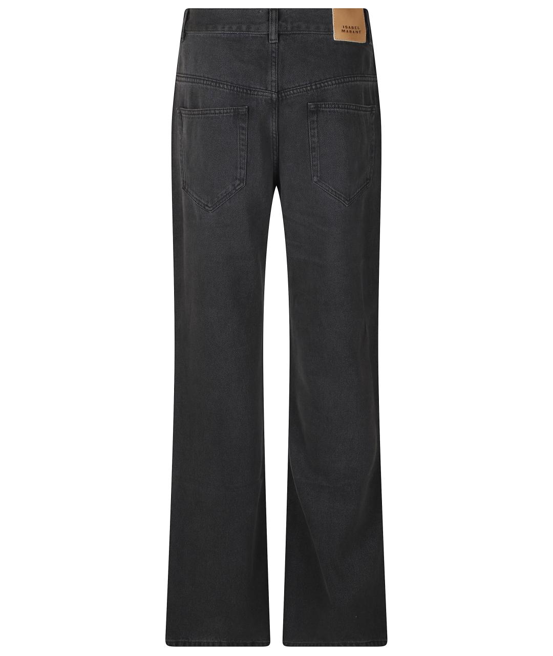 ISABEL MARANT Черные хлопковые прямые джинсы, фото 3