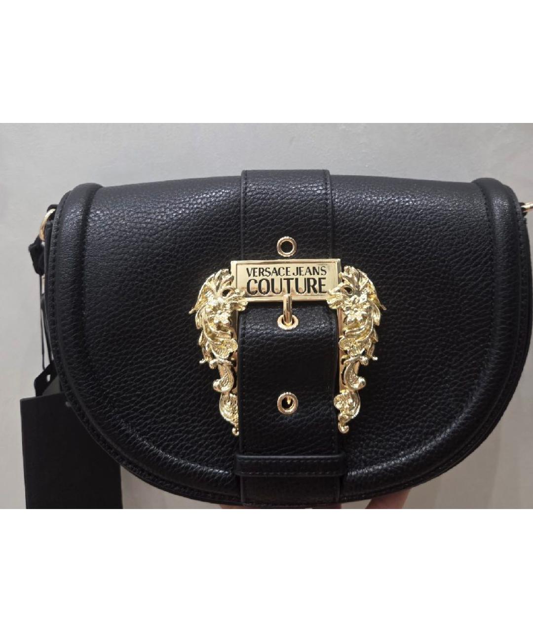 VERSACE JEANS COUTURE Черная сумка через плечо из искусственной кожи, фото 6