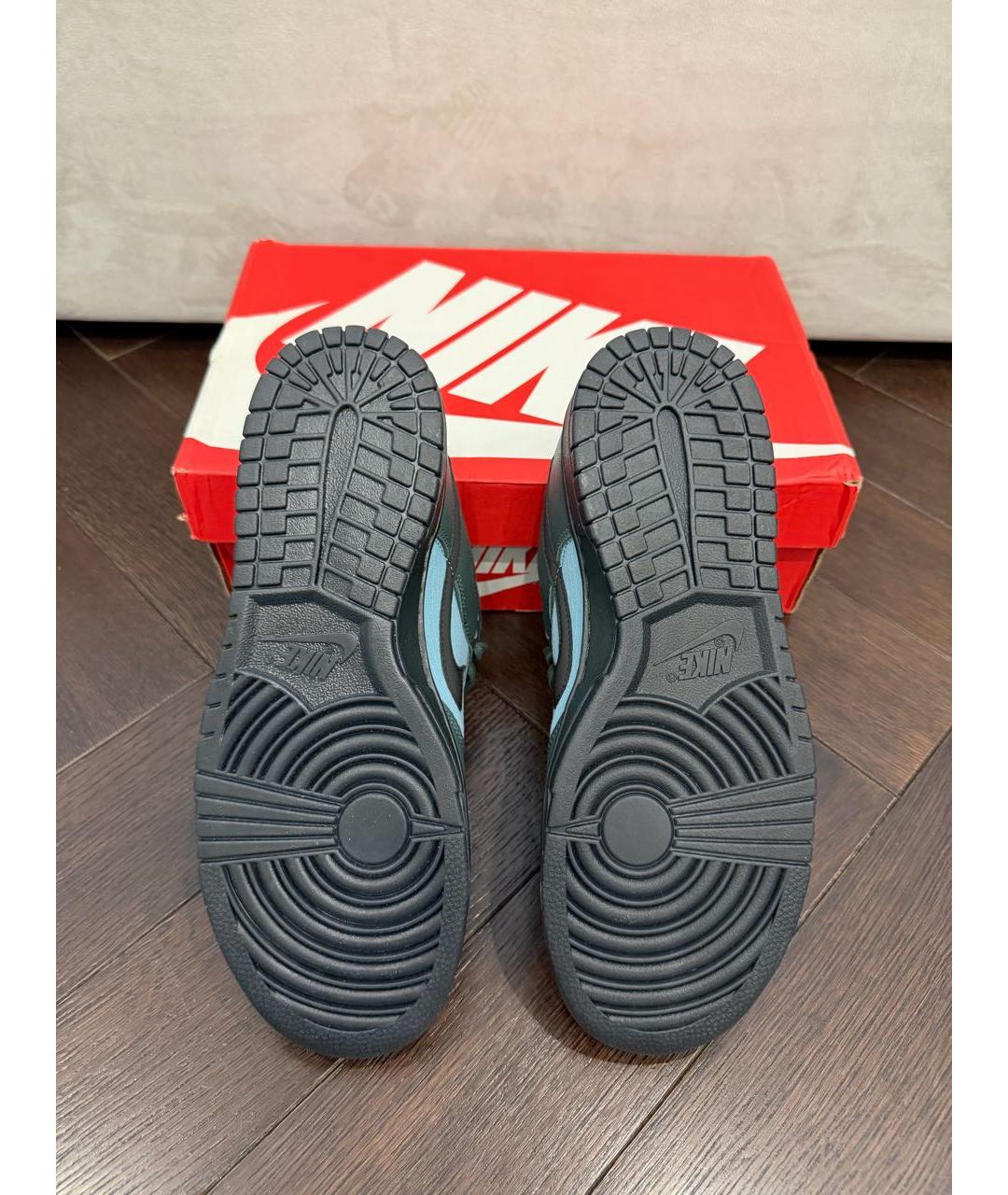 NIKE Зеленые кожаные низкие кроссовки / кеды, фото 5