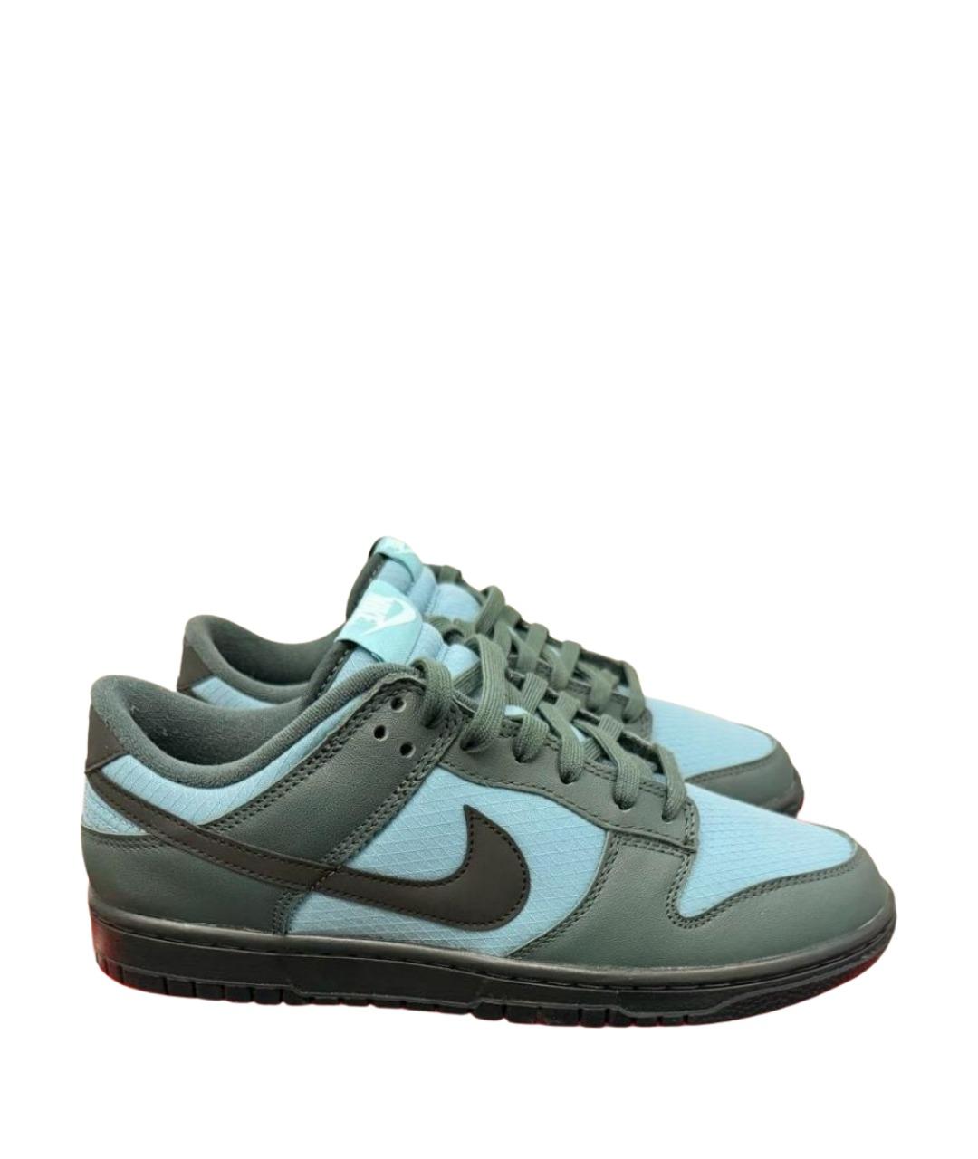 NIKE Зеленые кожаные низкие кроссовки / кеды, фото 1
