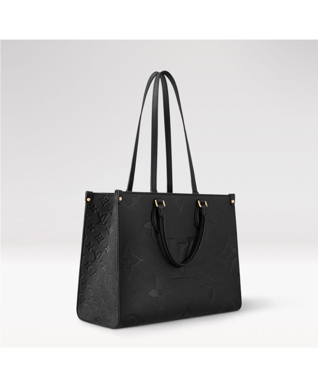 LOUIS VUITTON Черная кожаная сумка тоут, фото 9