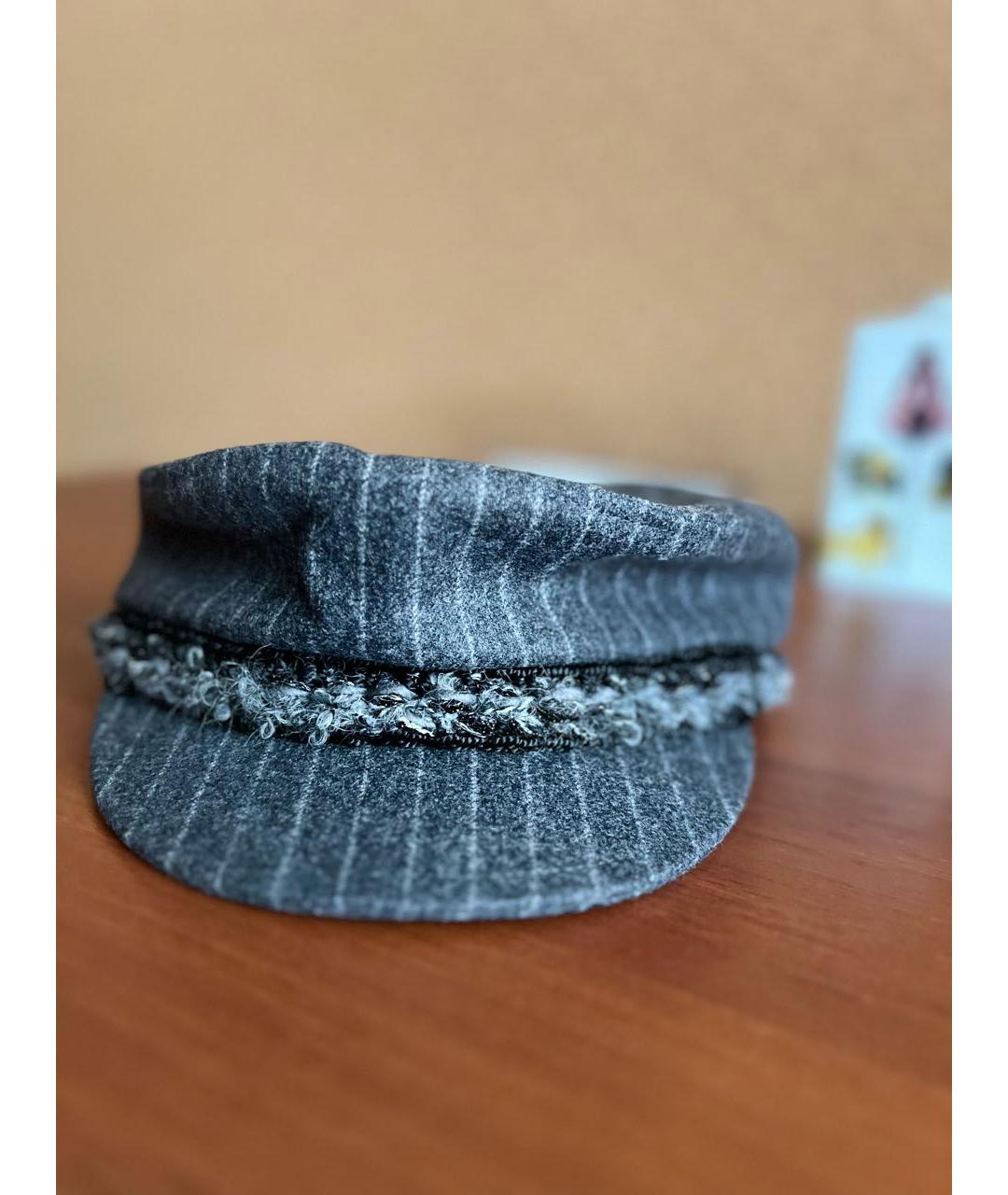 CHANEL Серая шерстяная кепка, фото 9