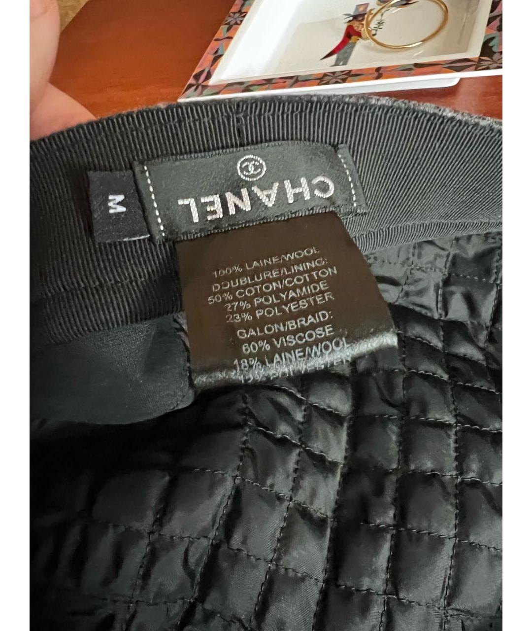 CHANEL Серая шерстяная кепка, фото 5