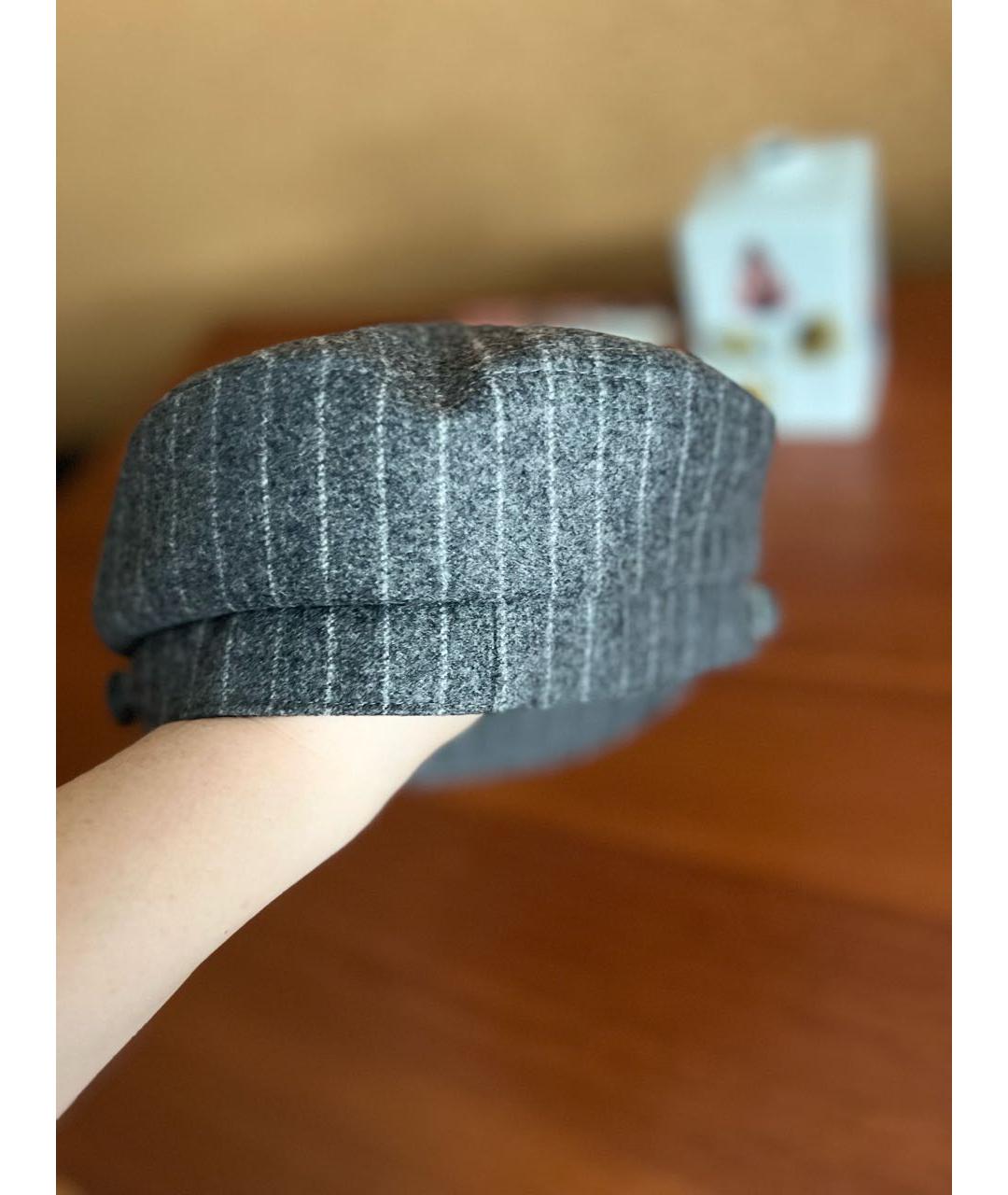 CHANEL Серая шерстяная кепка, фото 3