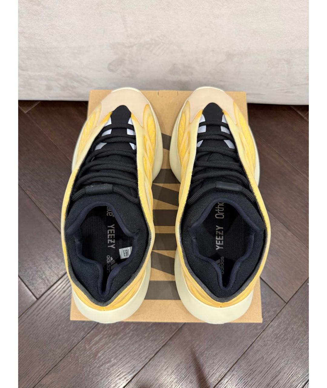ADIDAS YEEZY Желтые синтетические низкие кроссовки / кеды, фото 2