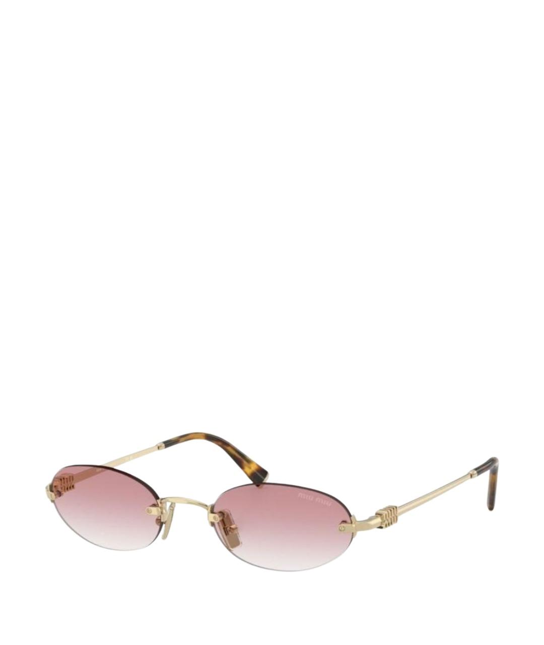 MIU MIU Розовые металлические солнцезащитные очки, фото 1