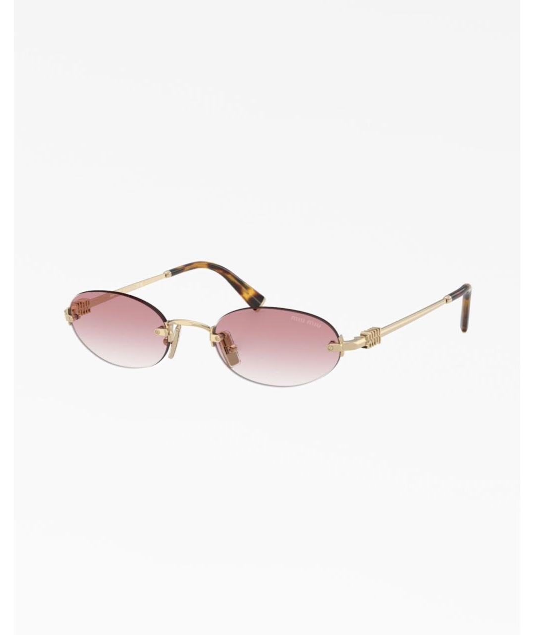 MIU MIU Розовые металлические солнцезащитные очки, фото 6